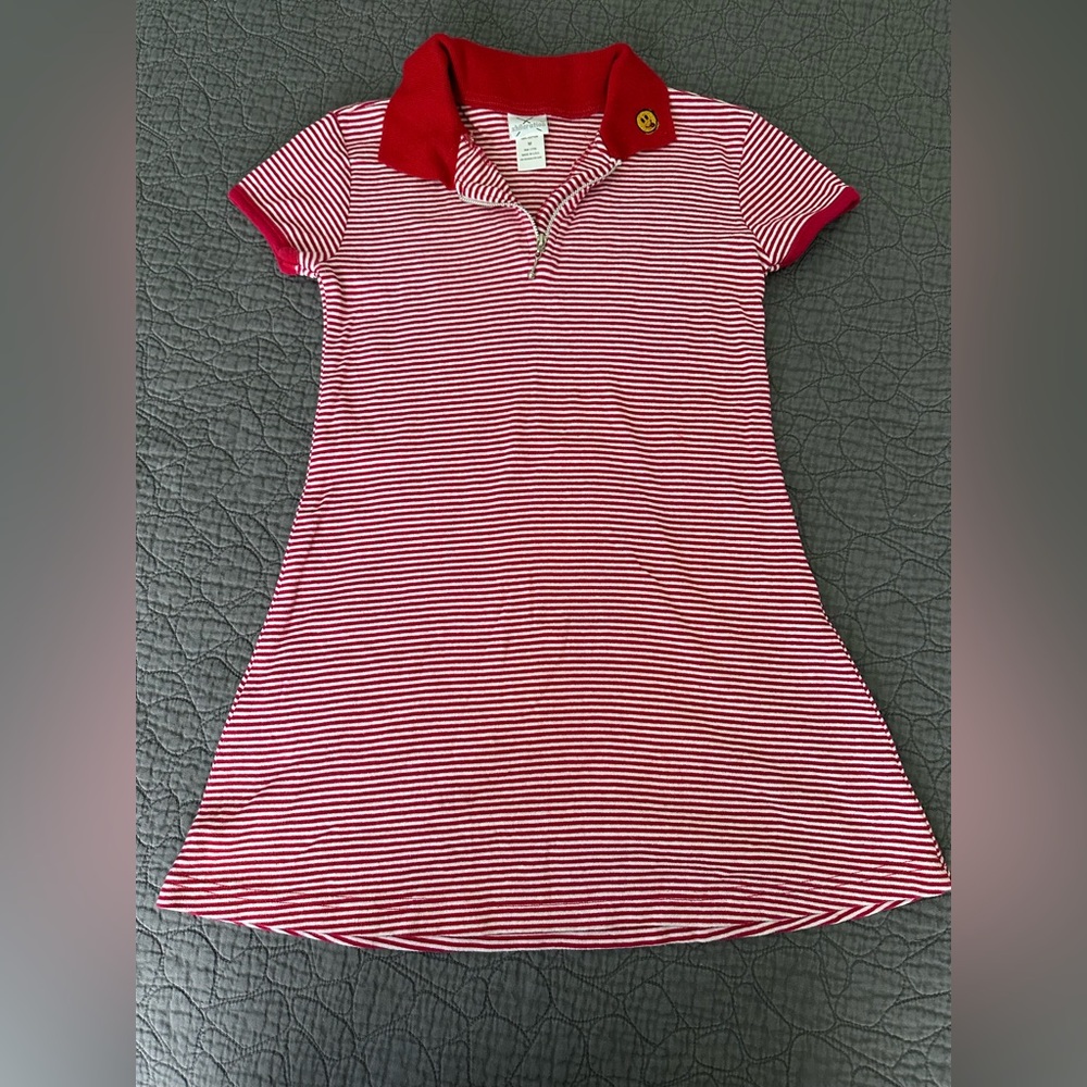 90’s red xhiliration striped dress.  Girls Medium (Age 7-10) smiley face VINTAGE